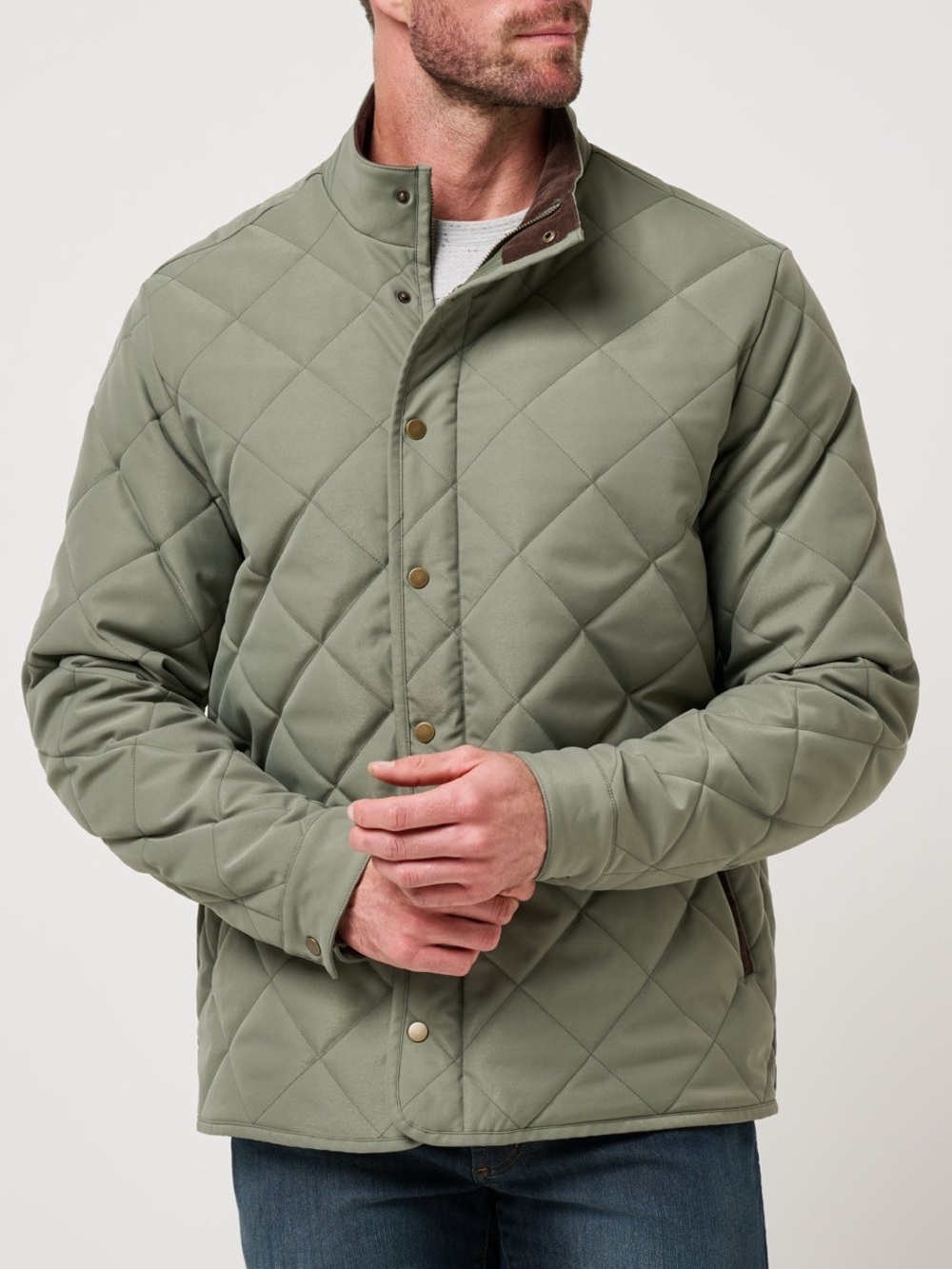 TRAVIS MATTHEW Highlander Jacket Quilted Corduroy Dark Olive Green Size Medium